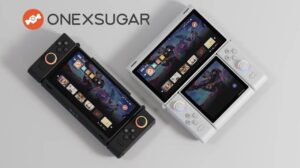 ONEXSUGAR dual-screen handheld gaming console with Android OS