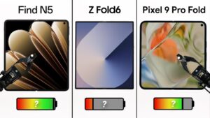 OPPO Find N5 battery life comparison with Galaxy Z Fold 6 and Pixel 9 Pro Fold