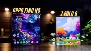 OPPO Find N5 Fold and Galaxy Z Fold 6 design comparison showcasing slimness and build quality
