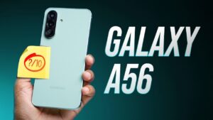 Sleek design and durable build of the Samsung Galaxy A56 smartphone
