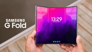 Samsung Galaxy G Fold showcasing its innovative tri-fold design