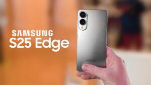 Close-up of the Samsung Galaxy S25 Edge showcasing its 200MP camera