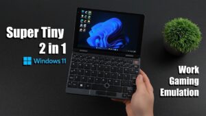 Ultra-portable 8-inch laptop with a sleek and compact design