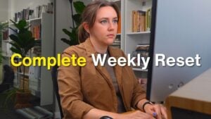 A detailed weekly reset planner with organized tasks and priorities