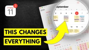 Close-up of Apple Calendar’s pinch-to-zoom feature for customizable views