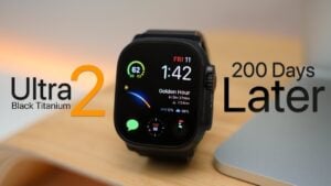 Apple Watch Ultra 2 in black titanium finish showcasing its durable design