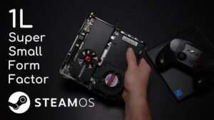 Compact SteamOS gaming PC build with AMD Radeon RX 6400 GPU