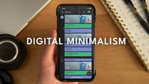 Simplified smartphone setup for digital minimalism and productivity