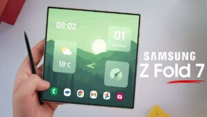 Samsung Galaxy Z Fold 7 showcasing its innovative trifold design