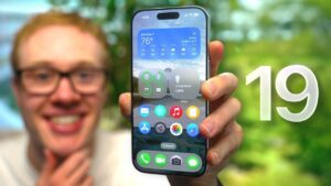 iOS 19 Vision OS-inspired redesign with frosted-glass interface