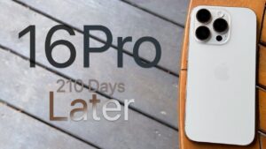 Close-up of the iPhone 16 Pro titanium frame design