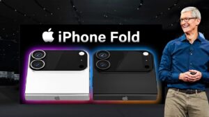 Close-up of iPhone Flip showcasing liquid hinge technology