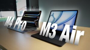 Side-by-side comparison of the M3 iPad Air and M4 iPad Pro