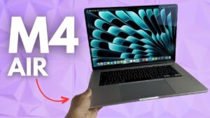 M4 MacBook Air showcasing sleek design and lightweight portability
