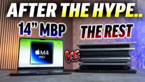 M4 Pro MacBook Pro shown with sleek design and Mini-LED display