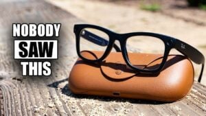 Close-up of Meta Smart Glasses showcasing sleek design and build