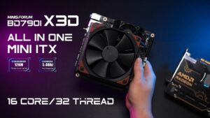 Compact Minisforum BD790i X3D motherboard with AMD Ryzen 9 7945HX3D processor