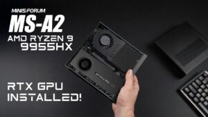 Close-up of the Minism MS-A2 mini PC showcasing its sleek design