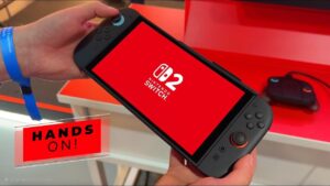 Nintendo Switch 2 console showcasing its upgraded design and larger display
