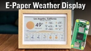 Raspberry Pi-powered E-Ink weather dashboard displaying real-time data