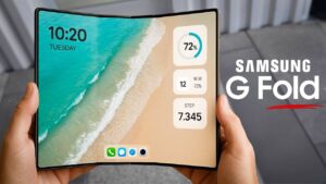 Samsung Galaxy GFold showcasing its innovative trifold design