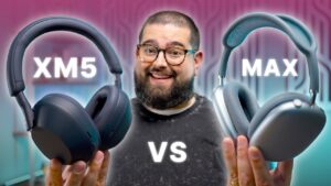 Sony XM5 and AirPods Max design comparison showcasing build quality
