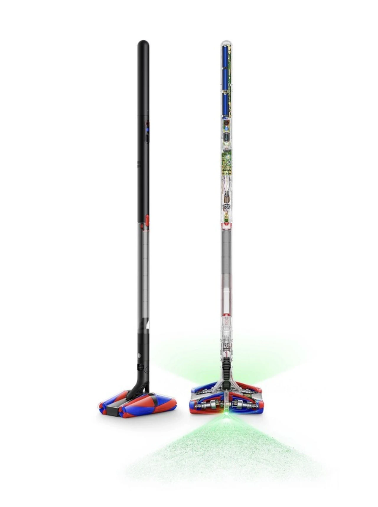Compact Dyson PencilVac with laser illumination for detailed cleaning