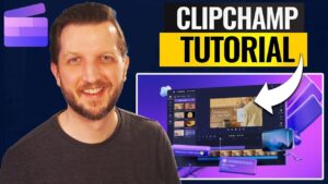 ClipChamp video editing interface showing timeline and tools