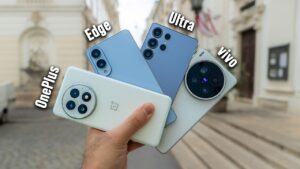 Galaxy S25 Edge and Ultra smartphones compared side by side