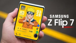Samsung Galaxy Z Flip 7 showcasing its sleek foldable design