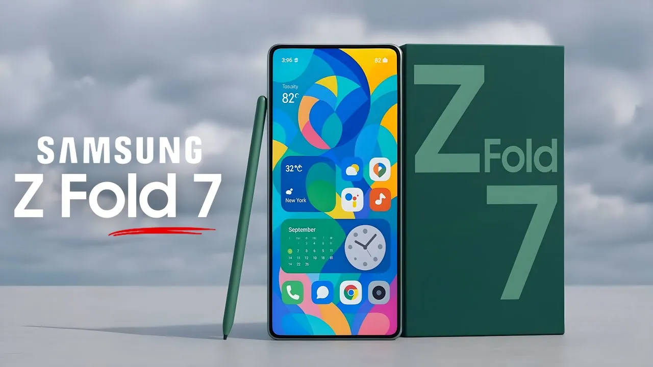 Close-up of the Galaxy Z Fold 7’s 200MP camera and repositioned flash