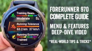 Garmin Forerunner 970 smartwatch showcasing sleek design and AMOLED display