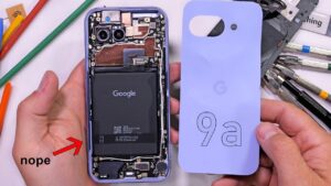 Google Pixel 9a durability test showcasing its minimalist design and build quality
