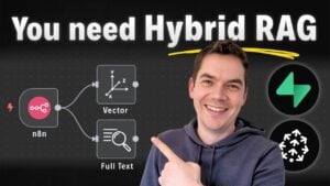 Illustration of hybrid search improving AI performance