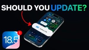 iOS 18.5 update showcasing improved performance and security features