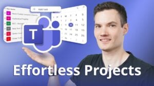 Microsoft Teams interface showing project management tools