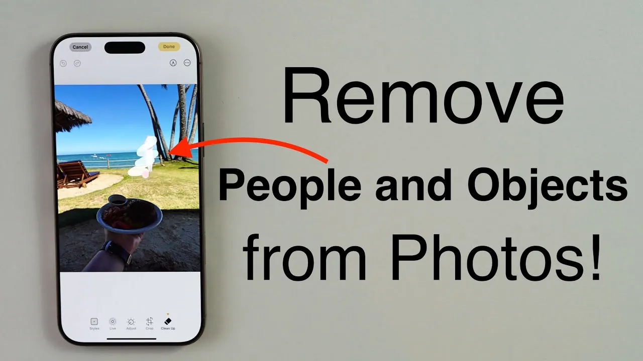 Editing an iPhone photo to remove people using Apple’s Cleanup Tool