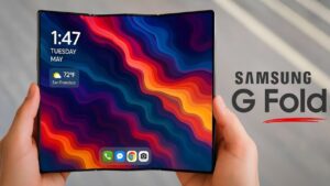 Samsung Galaxy G Fold showcasing its innovative trifold design