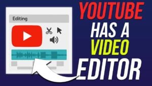 YouTube Studio editor interface showing video editing tools