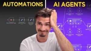 Illustration of AI agents transforming modern workflows