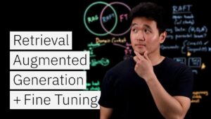 Illustration of AI learning with retrieval-augmented fine-tuning technology