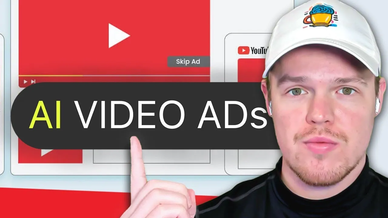 AI tool creating professional video ads with text overlays and transitions