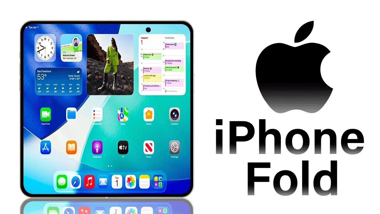 Apple’s foldable phone featuring a liquid metal hinge for durability