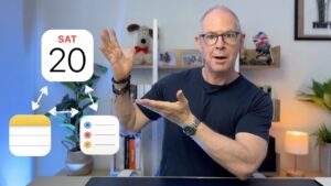 Apple productivity suite featuring Notes, Reminders, and Calendar