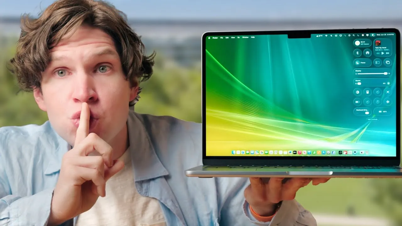 Concept image of a touchscreen MacBook inspired by macOS Tahoe updates