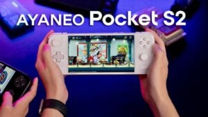 AYANEO Pocket S2 Pro handheld gaming device with sleek design