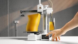 Bamboo Lab A1 Mini 3D printer showcasing its compact design and features