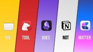 A person comparing different notes apps on a laptop screen
