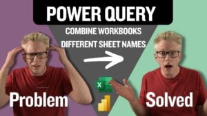 Combining Excel files with different sheet names using Power Query