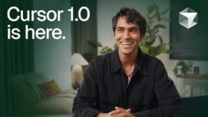 Cursor 1.0 software launch showcasing innovative features for developers
